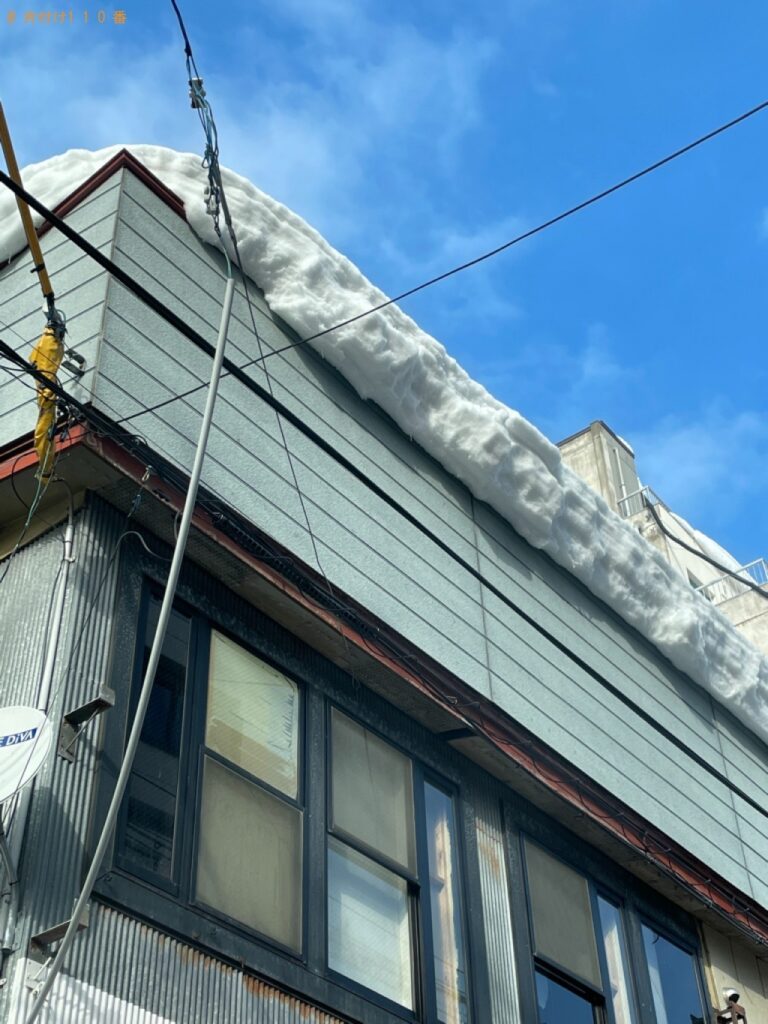 【青森市本町】2F建て店舗の屋根の雪下ろし作業ご依頼　お客様の声